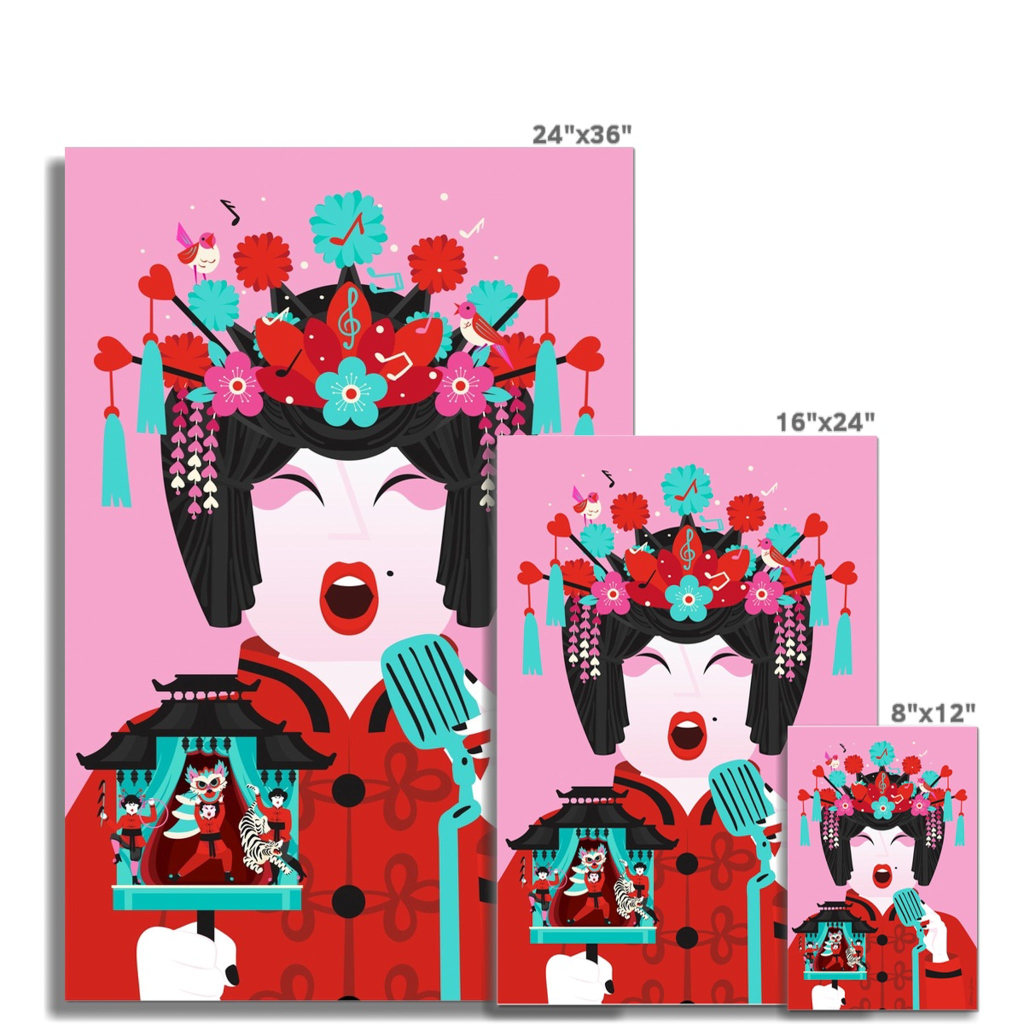 Giclée-Kunstdruck – Peking-Opernkunst – Der Sänger