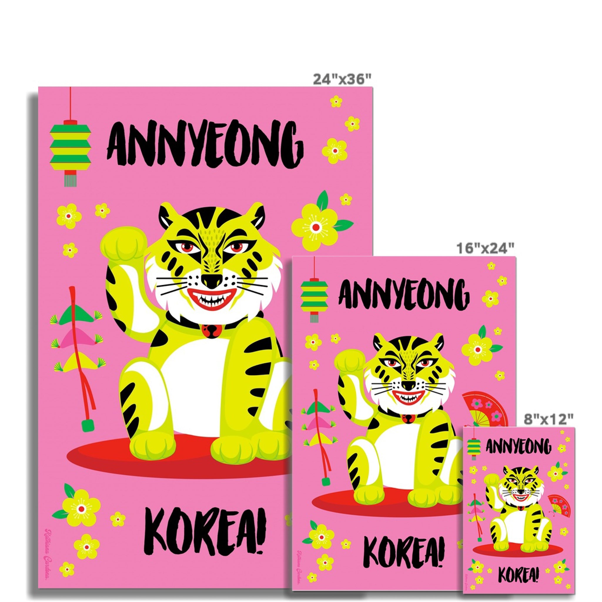 Giclée-Kunstdruck – Anyeong Korea Lucky Tiger