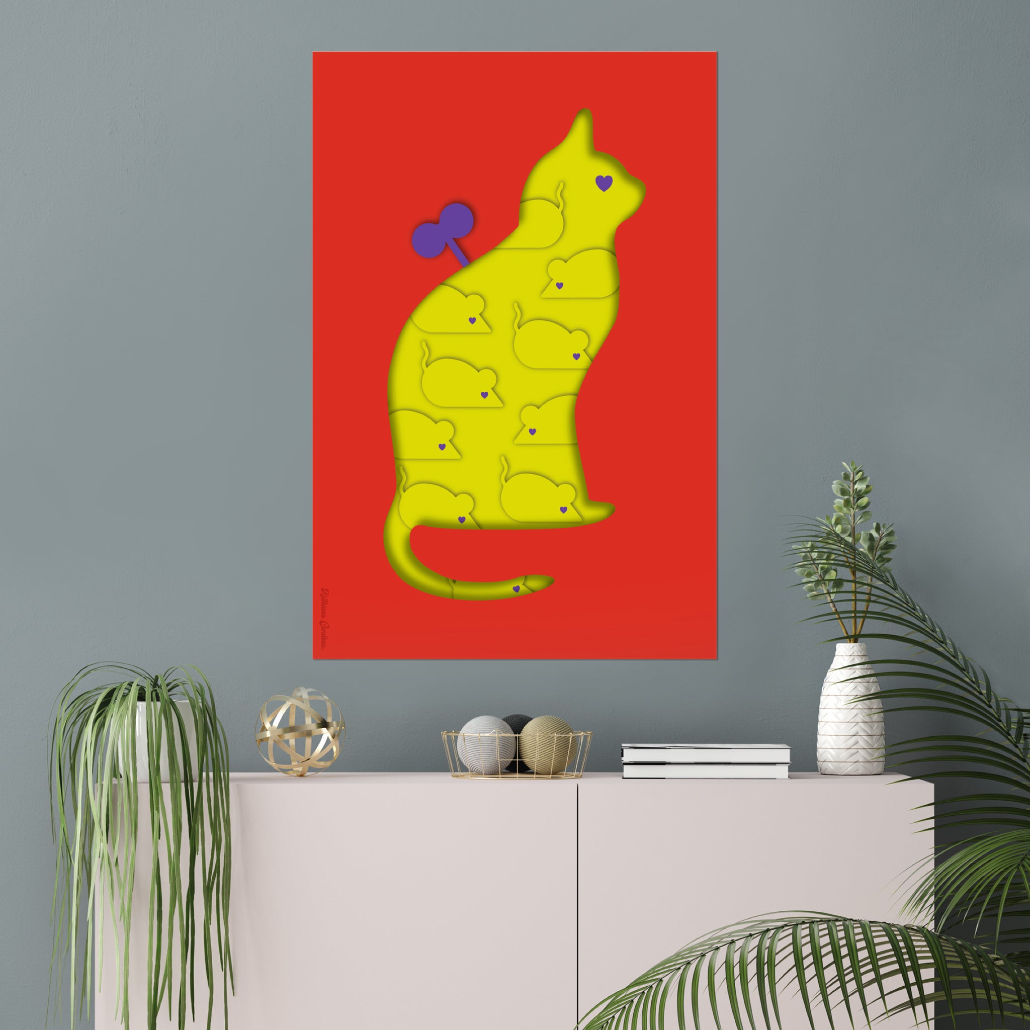 Giclée Fine Art Print - Koexistenz rot gelb