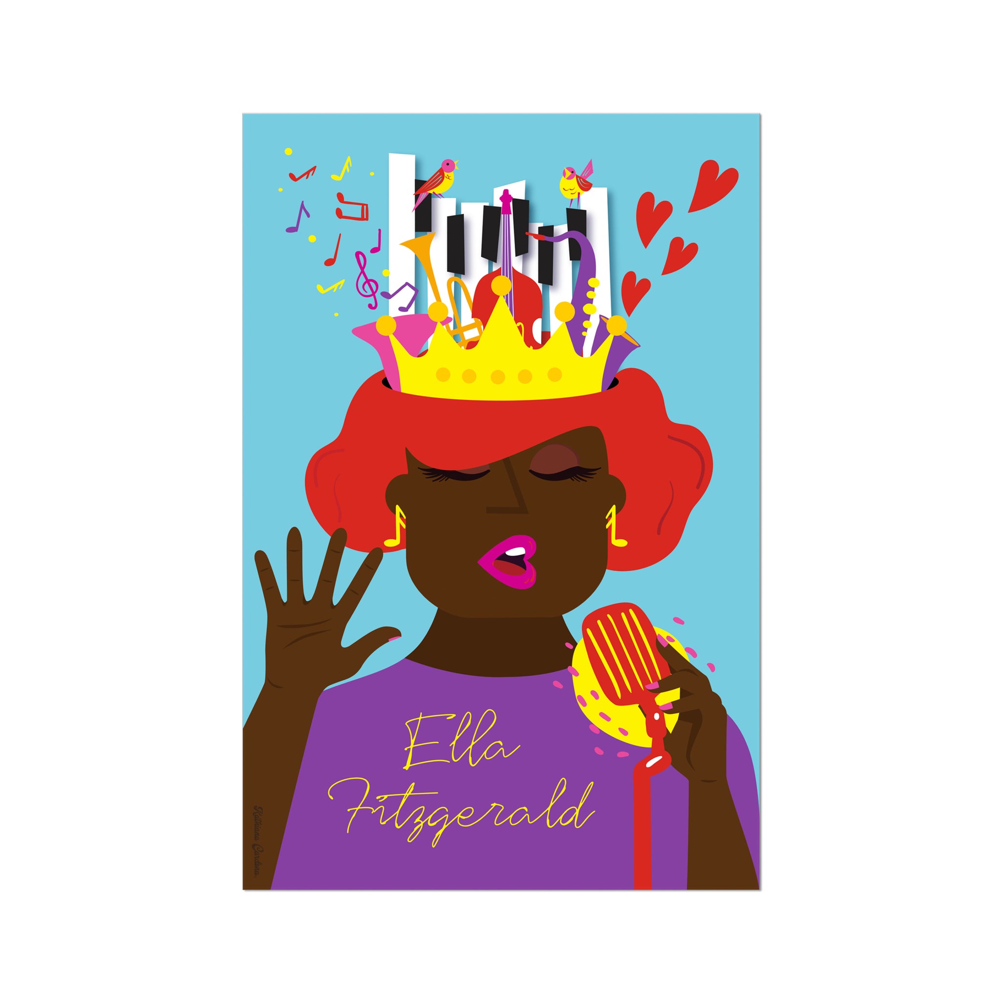 Giclée-Kunstdruck – Ella Fitzgerald, die Königin des Jazz 