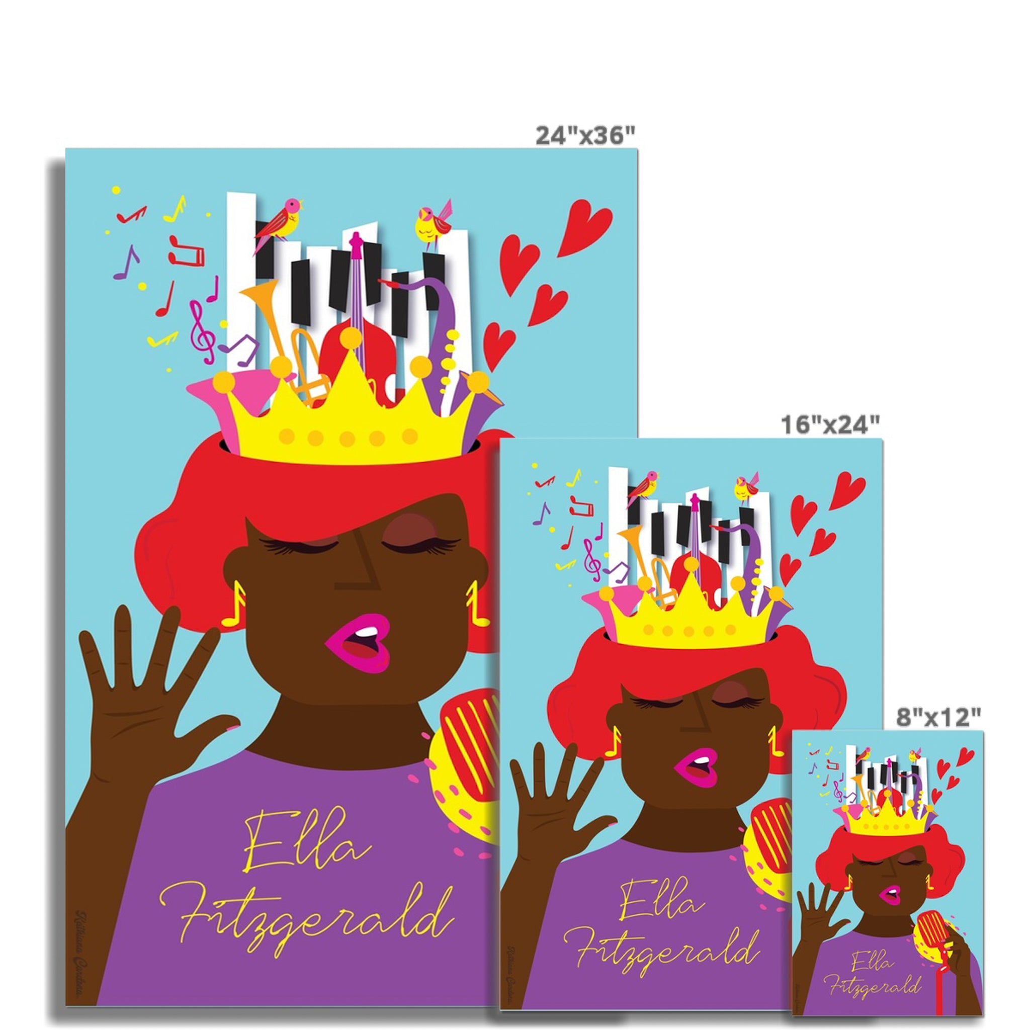 Giclée-Kunstdruck – Ella Fitzgerald, die Königin des Jazz 