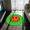 Runder Teppich Happy Face Muster orange/grün 