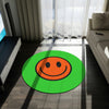 Laden Sie das Bild in den Galerie-Viewer, Runder Teppich Happy Face Muster orange/grün 