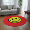 Round Rug Happy Face pattern pistachio/red