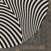 Round Rug Optical grey 1