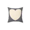 Load image into Gallery viewer, Love Spun Polyester Pillow Heart off white/grey
