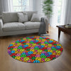 Runder Teppich Happy Face Muster bunt 