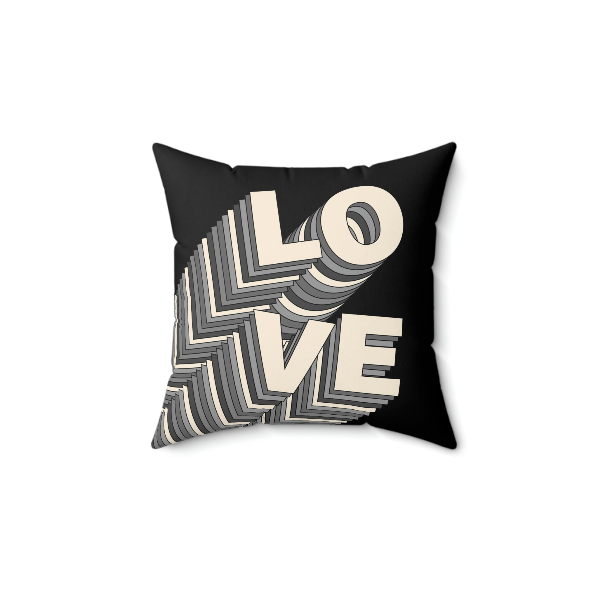 Love Spun Polyester Pillow Echo Love black 1