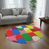 Round Rug Geometrics rainbow