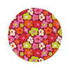 Load image into Gallery viewer, Round Rug Flowers red