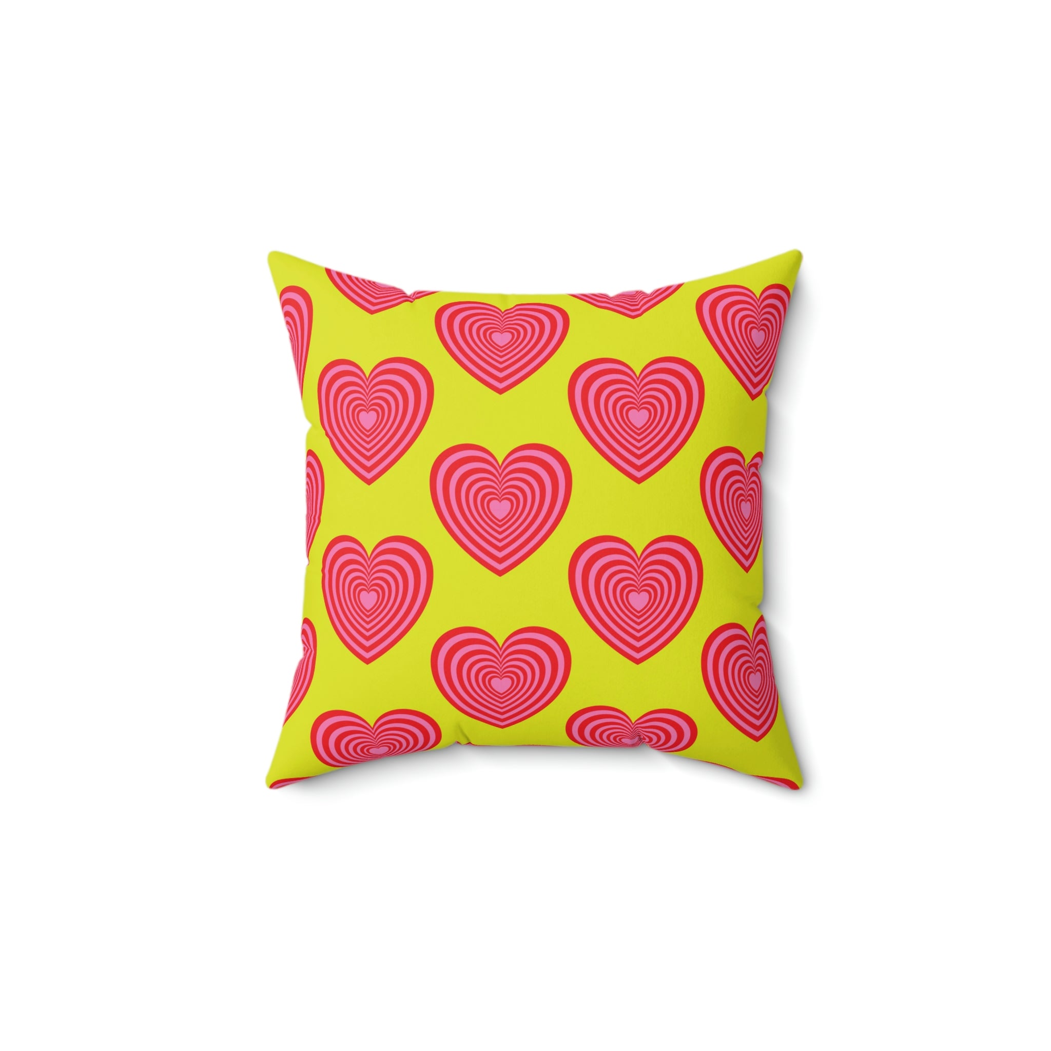 Love Spun Polyester Pillow layers heart pattern