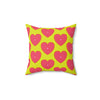 Load image into Gallery viewer, Love Spun Polyester Pillow layers heart pattern