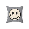 Load image into Gallery viewer, Spun Polyester Pillow Happy Face off white/grey