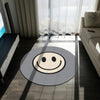 Runder Teppich Happy Face in gebrochenem Weiß 
