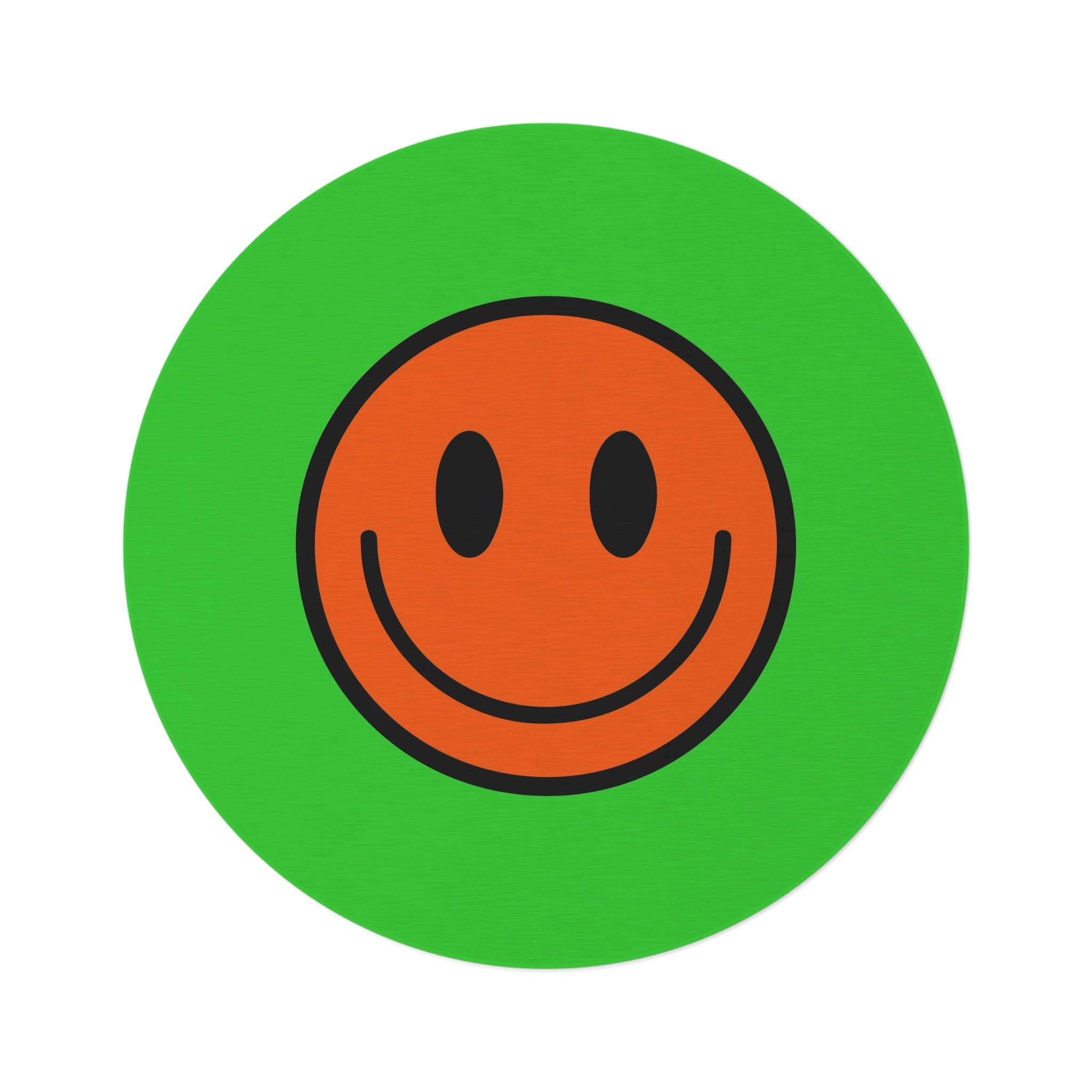 Round Rug Happy Face pattern orange/green