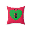 Love Spun Polyester Pillow Locked Heart