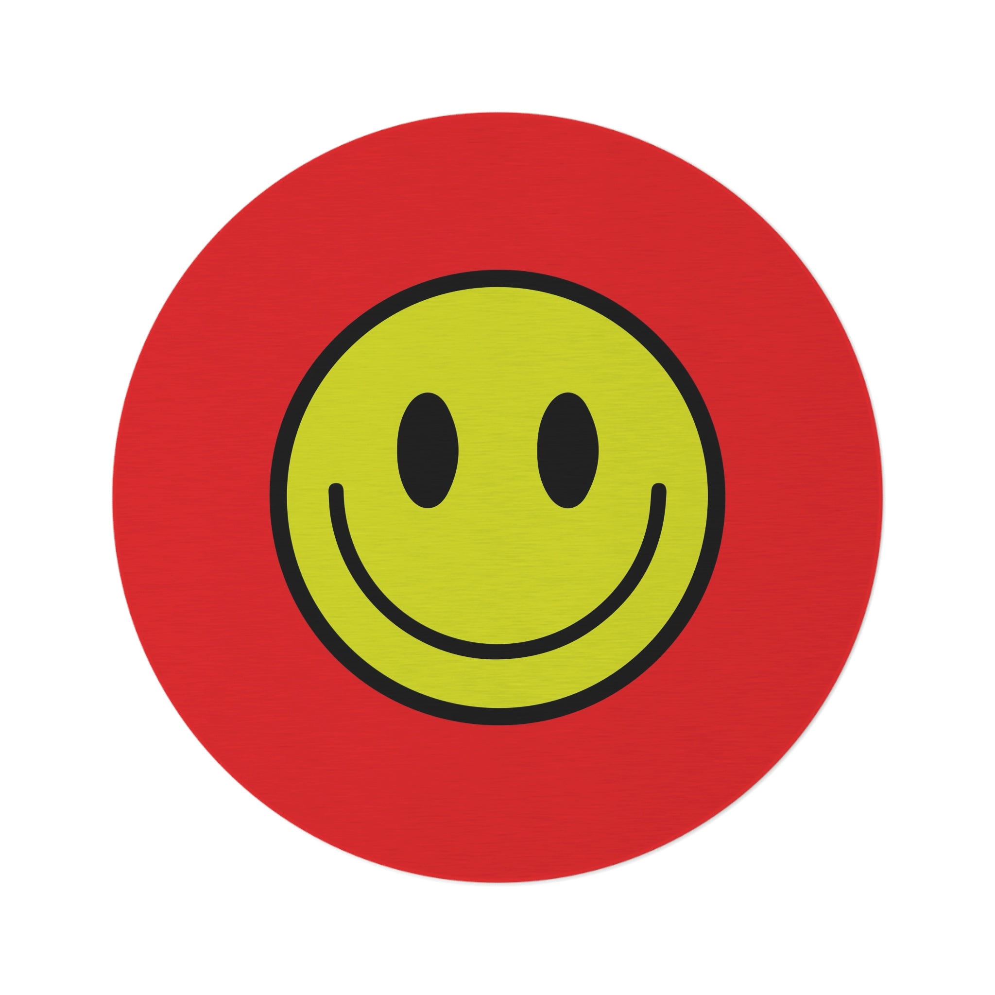 Round Rug Happy Face pattern pistachio/red