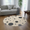 Round Rug Dots 1 grey