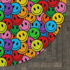 Runder Teppich Happy Face Muster bunt 
