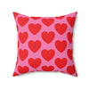 Laden Sie das Bild in den Galerie-Viewer, Love Spun Polyester Kissen mit rotem Herzmuster