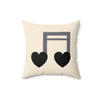 Load image into Gallery viewer, Love Spun Polyester Pillow Black Love note greys