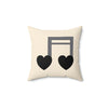 Load image into Gallery viewer, Love Spun Polyester Pillow Black Love note greys