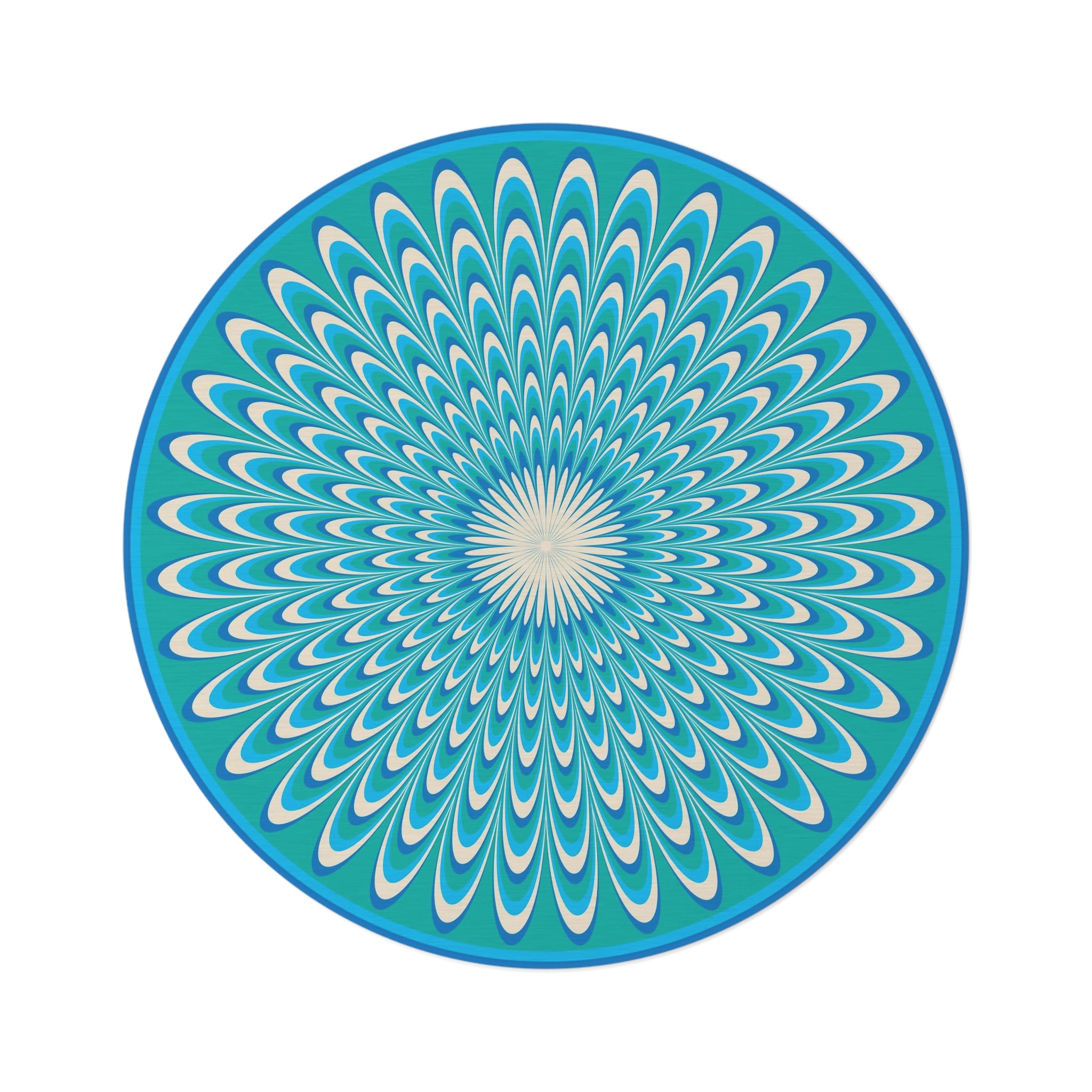Round Rug Optical blue