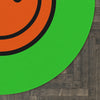 Runder Teppich Happy Face Muster orange/grün 