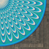 Round Rug Optical blue