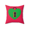 Love Spun Polyester Pillow Locked Heart