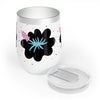 Load image into Gallery viewer, Chill Wine Tumbler Black flower