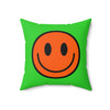 Laden Sie das Bild in den Galerie-Viewer, Kissen aus gesponnenem Polyester Happy Face orange/grün