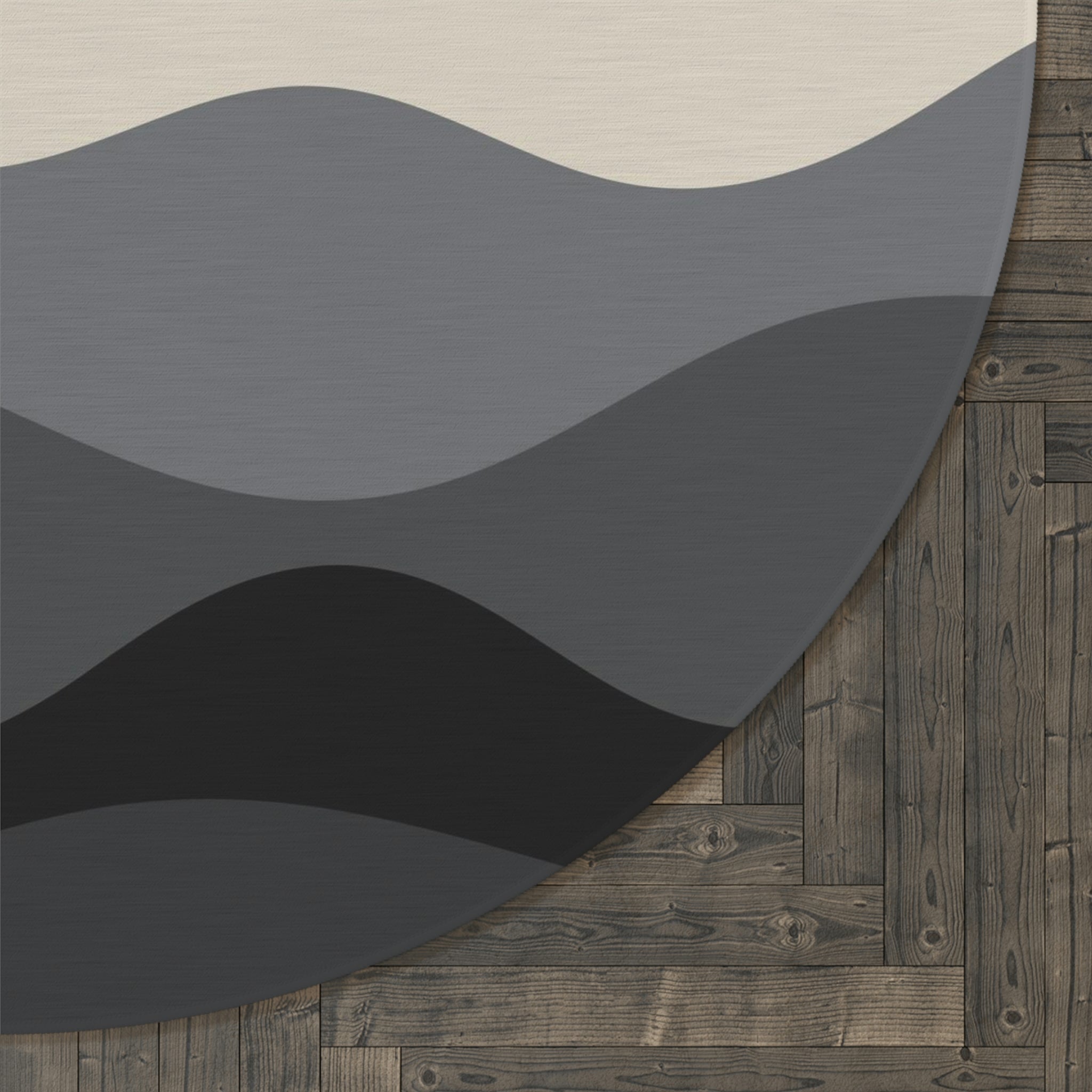 Runder Teppich Waves grau 