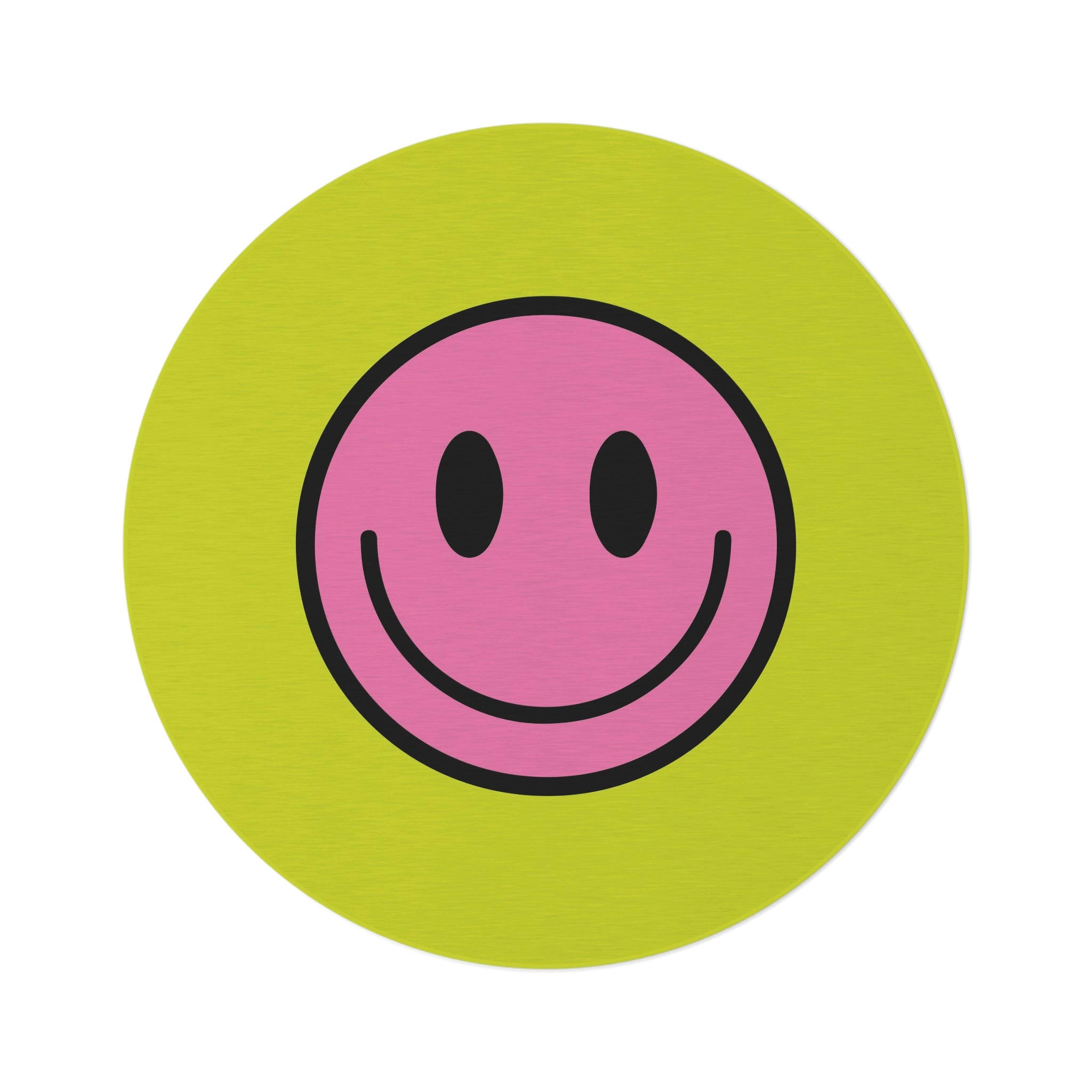 Alfombra Redonda Motivo Happy Face rosa/pistacho 