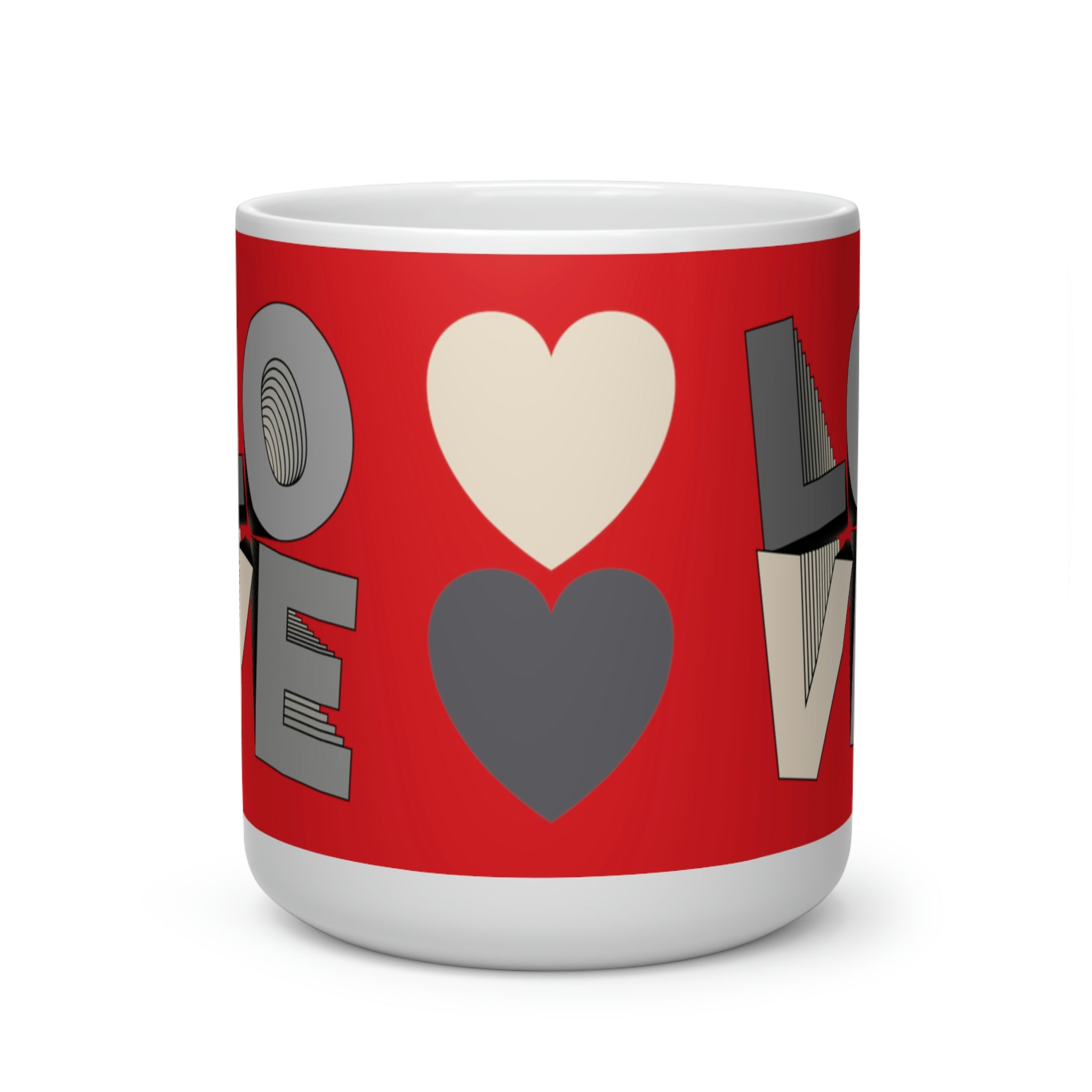 Heart Shape Mug Layer Love 2 grey/red