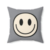 Load image into Gallery viewer, Spun Polyester Pillow Happy Face off white/grey