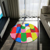 Round Rug Geometrics rainbow