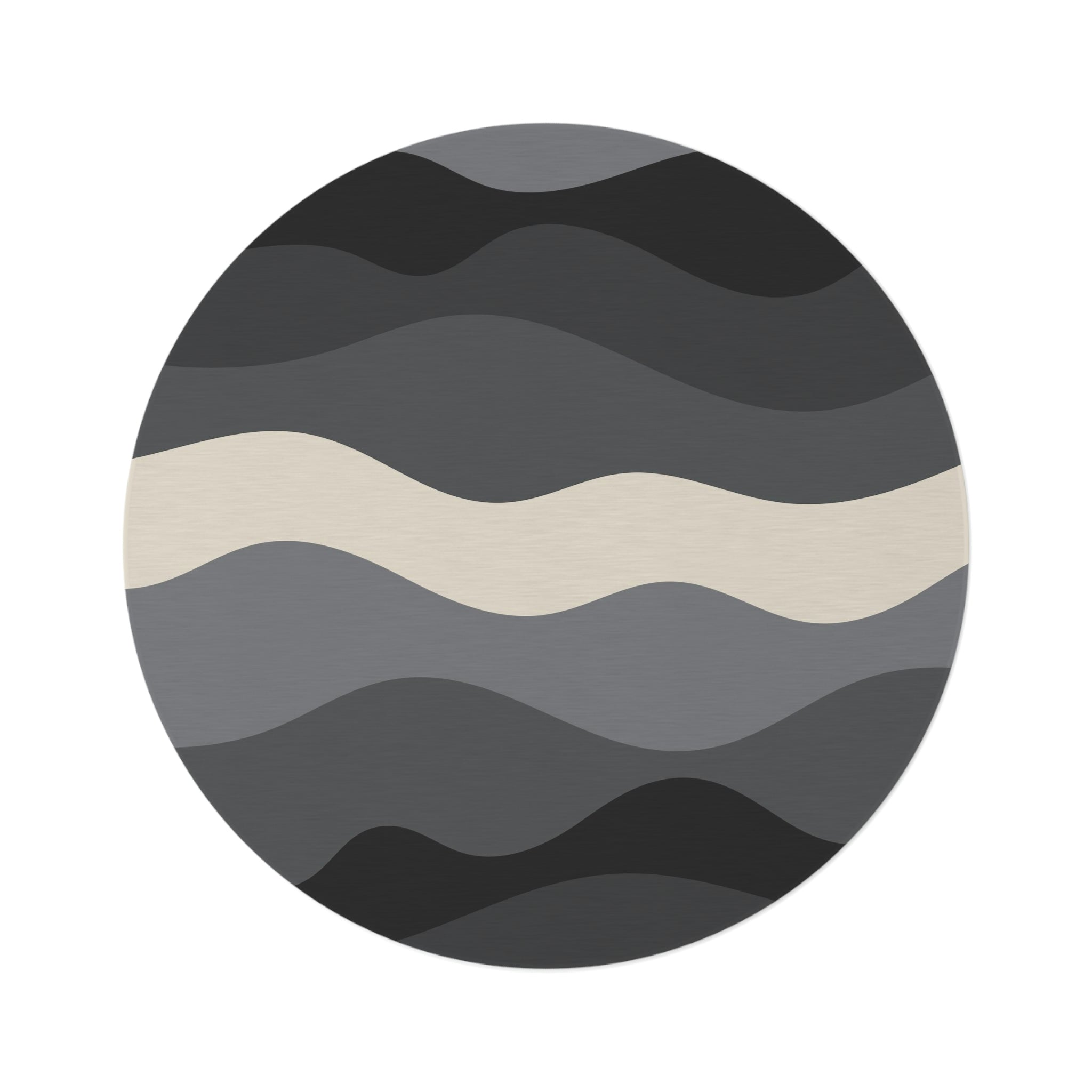 Runder Teppich Waves grau 