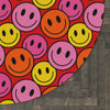 Runder Teppich Happy Face Muster rot/rosa 