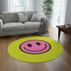 Round Rug Happy Face pattern pink/pistachio