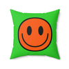 Laden Sie das Bild in den Galerie-Viewer, Kissen aus gesponnenem Polyester Happy Face orange/grün