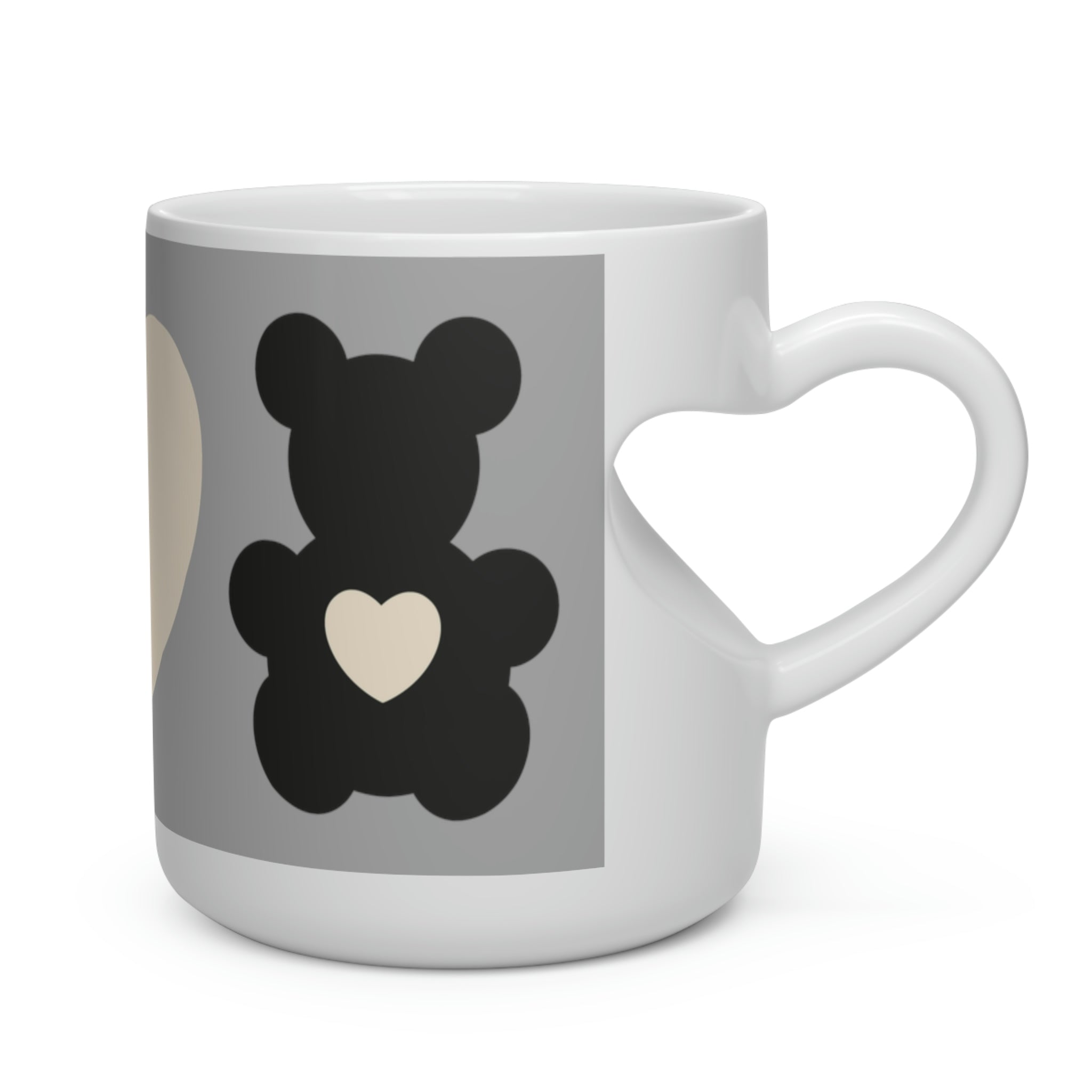 Heart Shape Mug Teddy Bear black