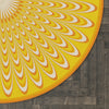 Load image into Gallery viewer, Round Rug Optical yellow