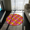 Runder Teppich Happy Face Muster rot/rosa 