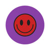 Round Rug Happy Face pattern red/purple