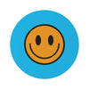 Alfombra Redonda Motivo Happy Face ocre/azul 
