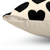 Load image into Gallery viewer, Love Spun Polyester Pillow Heart black pattern