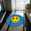 Runder Teppich Happy Face Muster gelb/blau 
