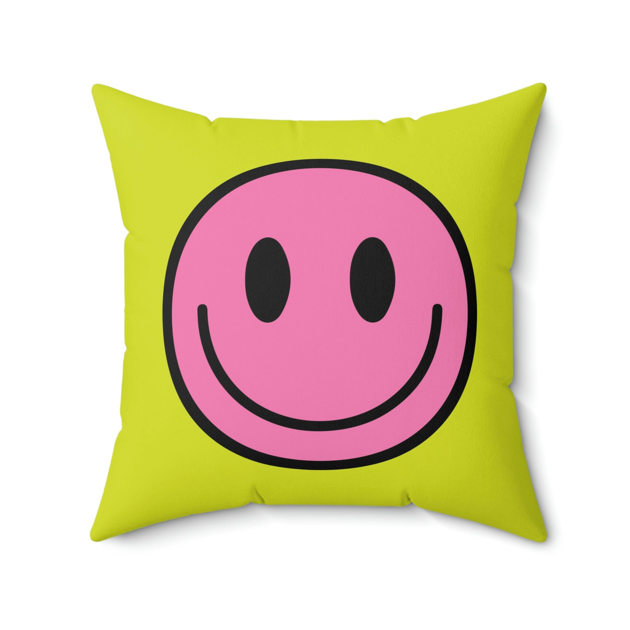 Cojín de Poliéster Spun Happy Face rosa/pistacho