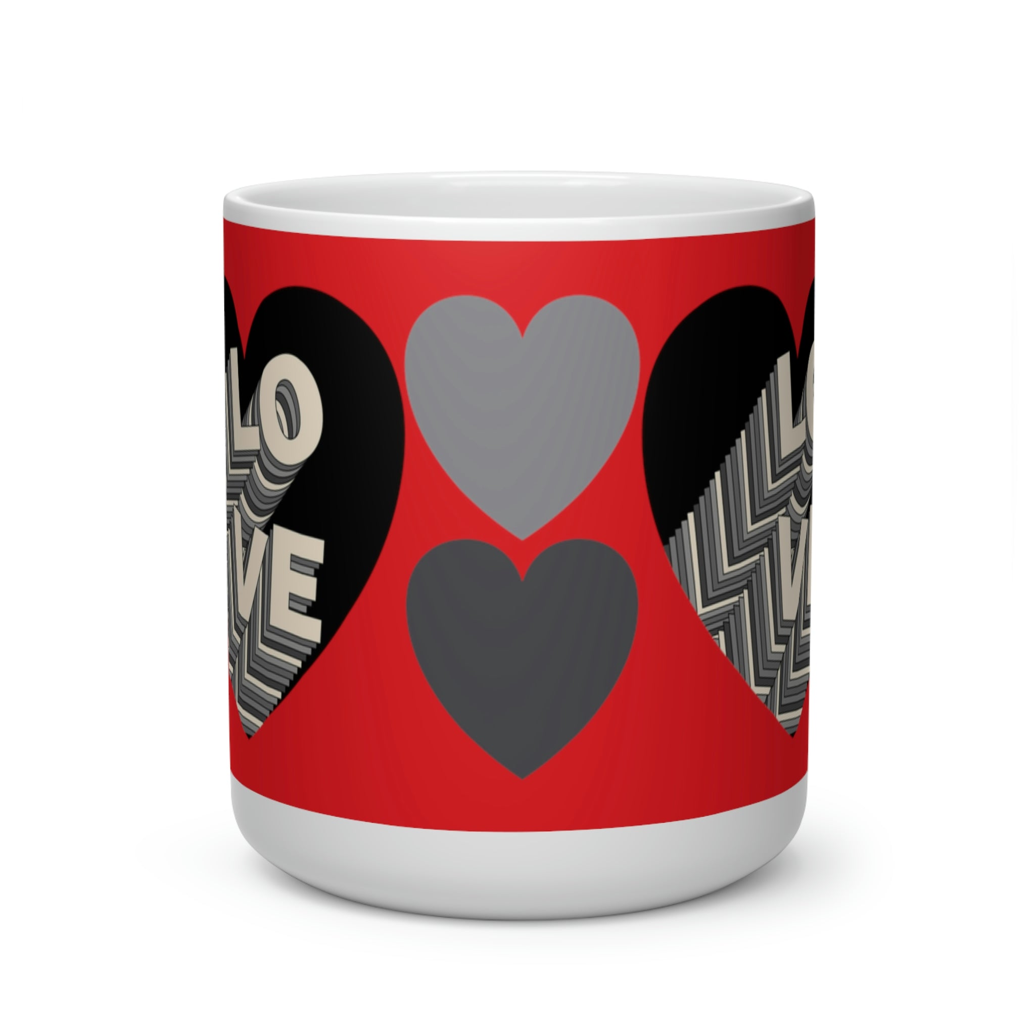 Heart Shape Mug Layer Love 1 black/red